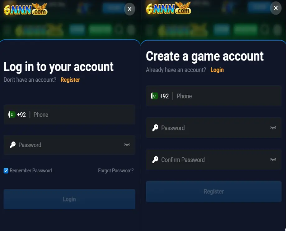 6NNN Game Login and Register
