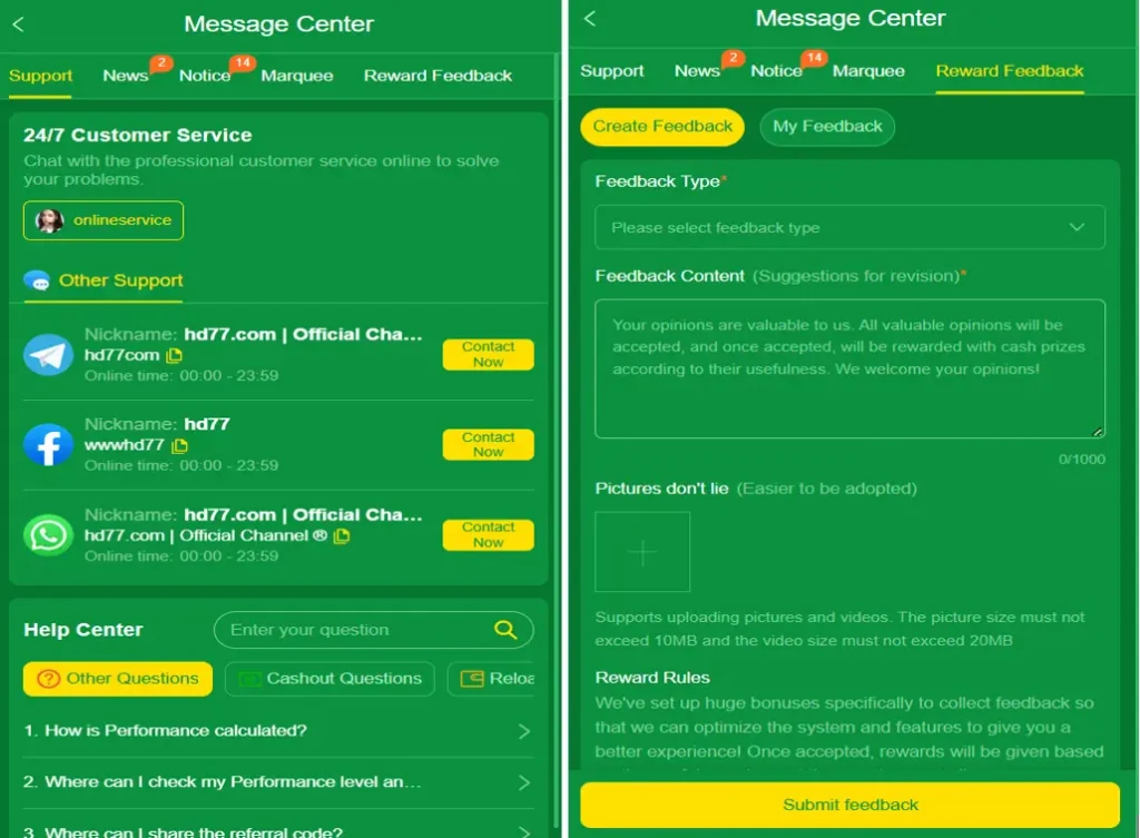 Customer Service and Feedback