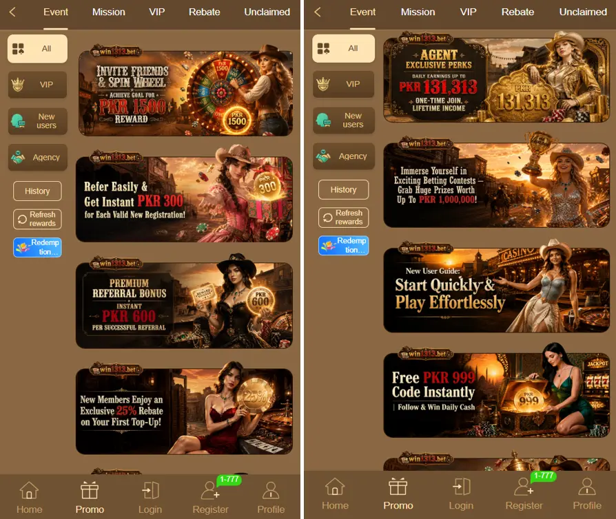 Win1313 Rewards and Bonuses