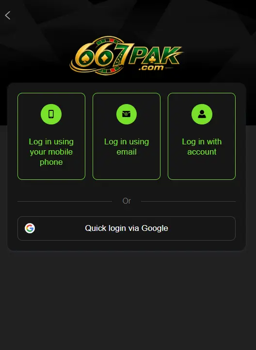 667PAK Game Login and Register