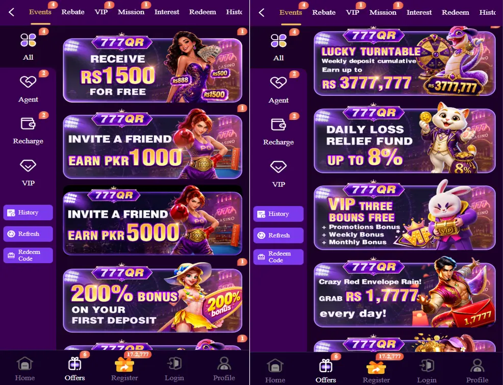 777QR Game Promotions - Bonuses and Rewards