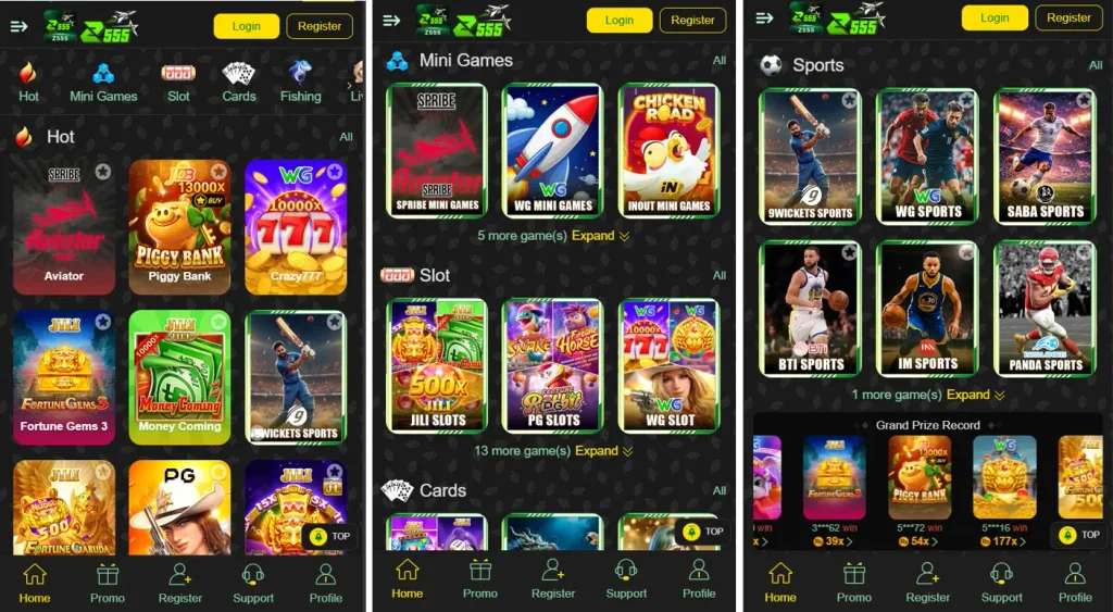 Z555 Game Categories