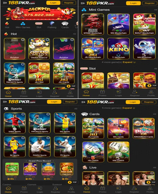 188PKR All Game Categories
