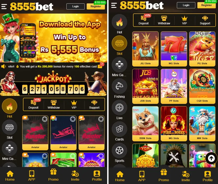 8555Bet Game Categories