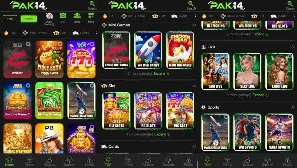 PAK14 Game Categories