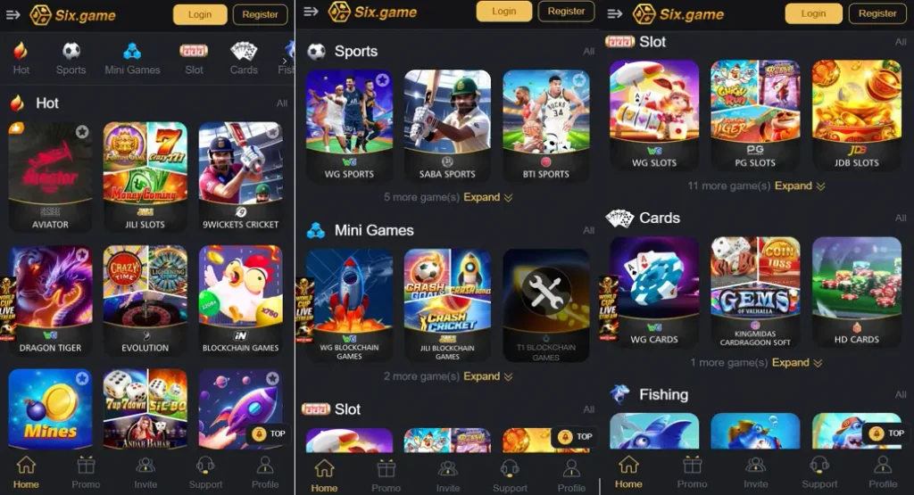 Six Game APK Latest Version 2026 - Categories
