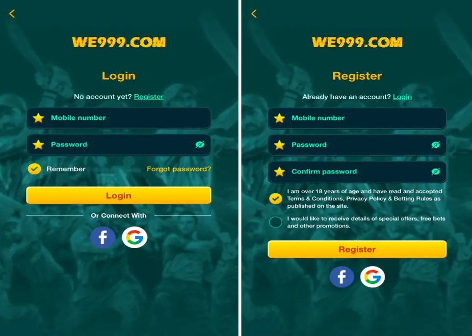 Login and Register