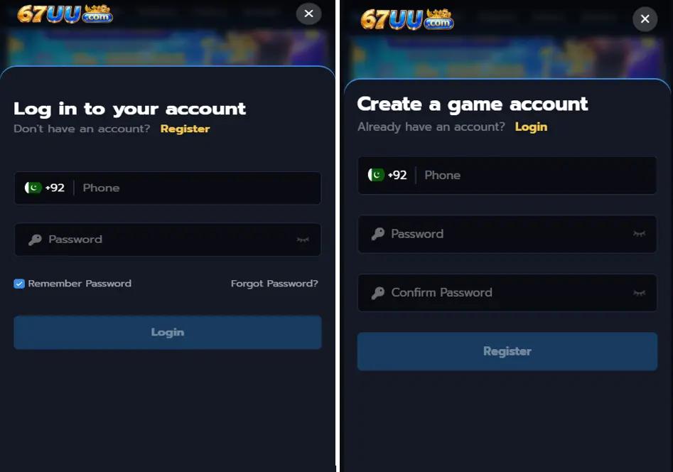 Login and Register
