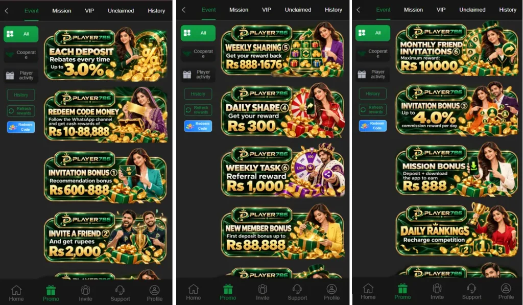Player786 Game Promotions - Rewards and Bonuses